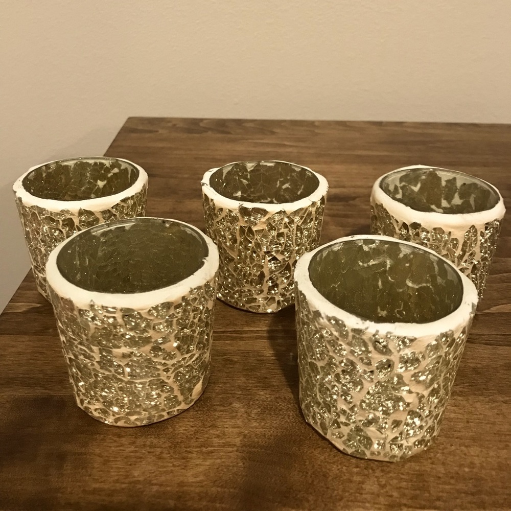 Gold votive candle holders